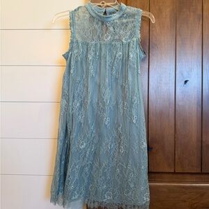 Xhilaration Blue Lace Sleeveless Dress